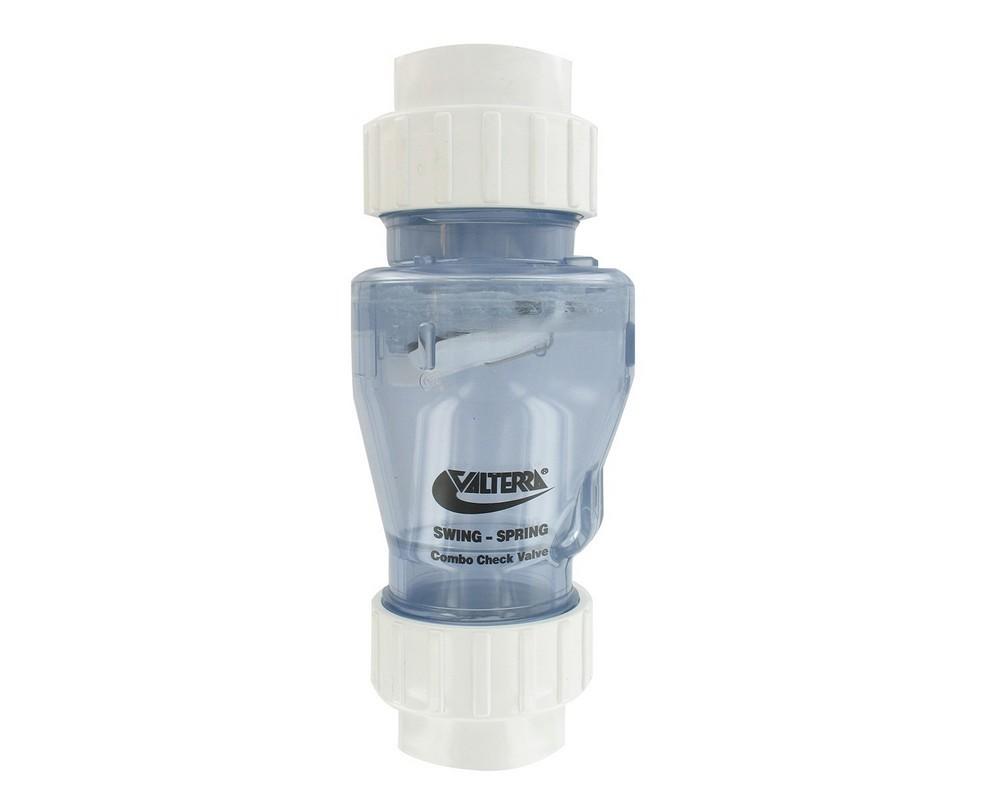 2" Valterra Spring Non-return valve with flap (Clear with unions)