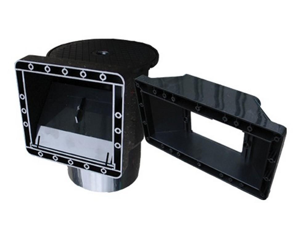 Standard Wide-mouth Black In-wall skimmer SB265 (Liner / Concrete)